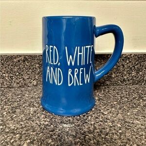 Rae Dunn Red White Brew Mug 4 of July